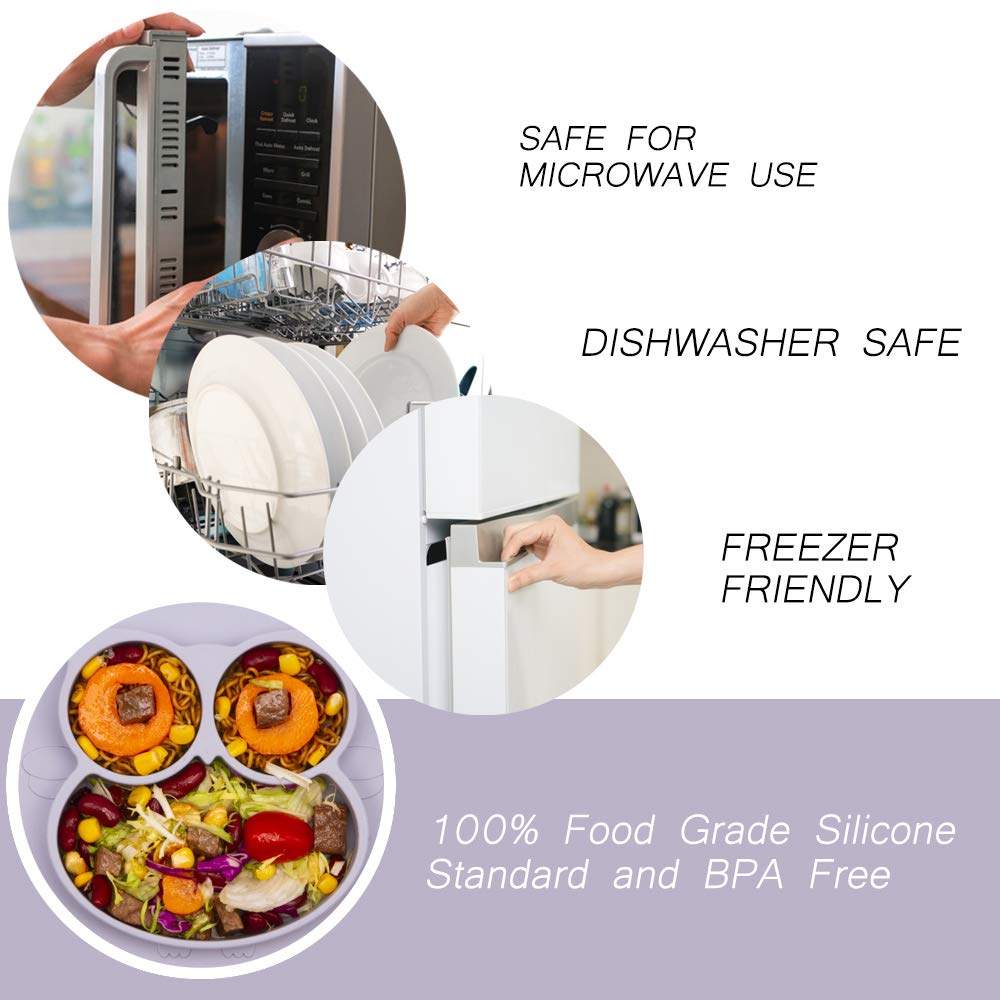 Qshare Toddler Plate fits most highchair trays for easy feeding