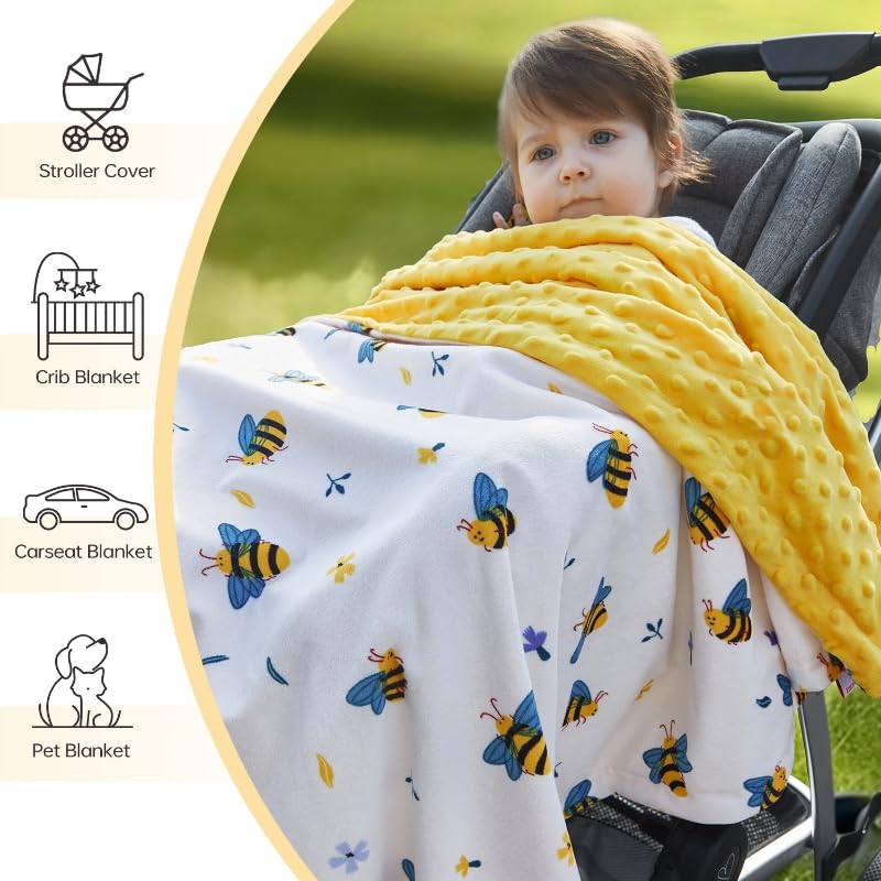 QSTEHEML Bee unisex design with soft dot fleece back for warmth.