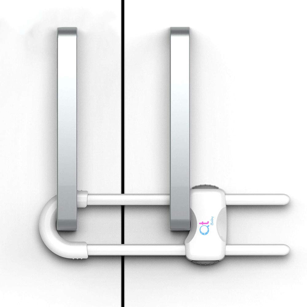 QT BABY fridge cabinet locks prevent access while maintaining easy adult use.