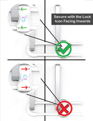 QT BABY adjustable U-shaped locks with double safety buttons.