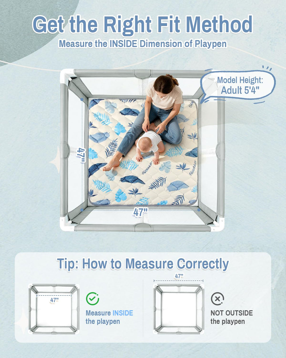 QUAFRET baby play mat with non-slip base keeps little movers safe.