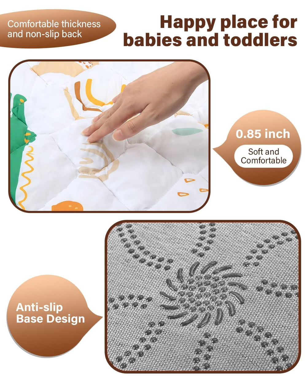 QUAFRET Baby Play Mat earth beige color blends with decor
