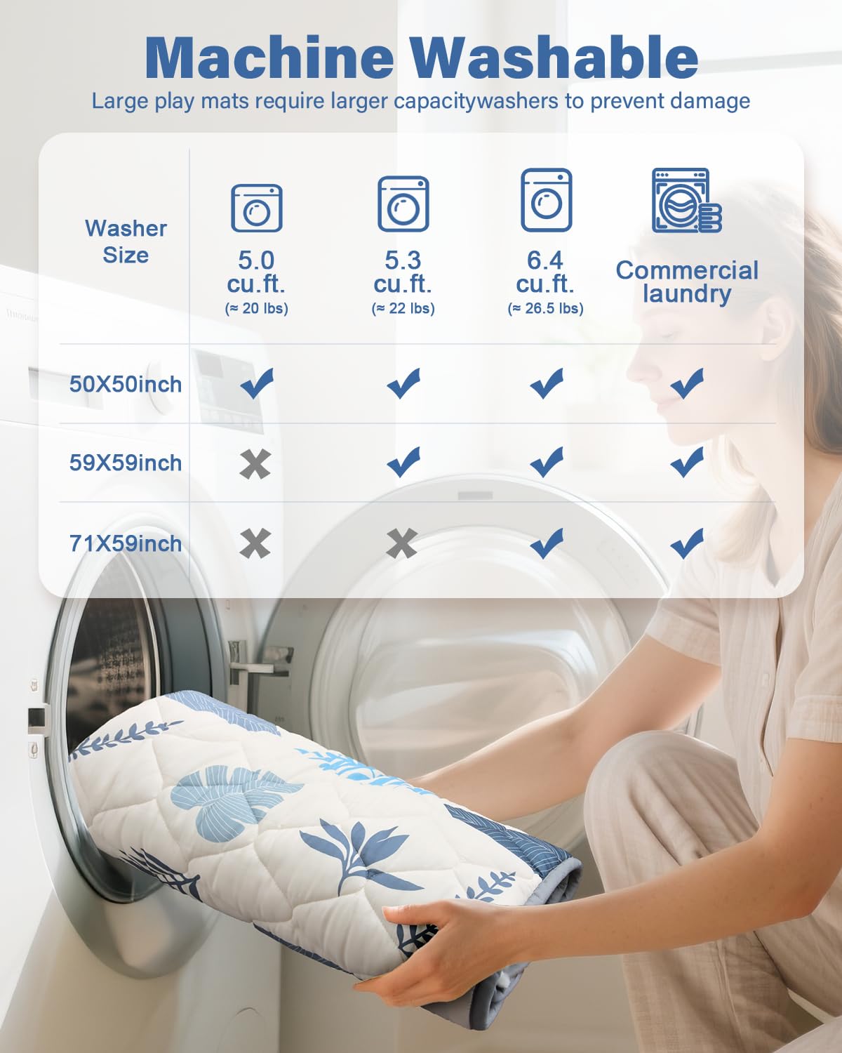 QUAFRET easy-clean mat stays fresh with machine-washable care