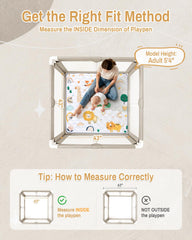 QUAFRET Baby Play Mat with non-slip base keeps babies safe on floors.