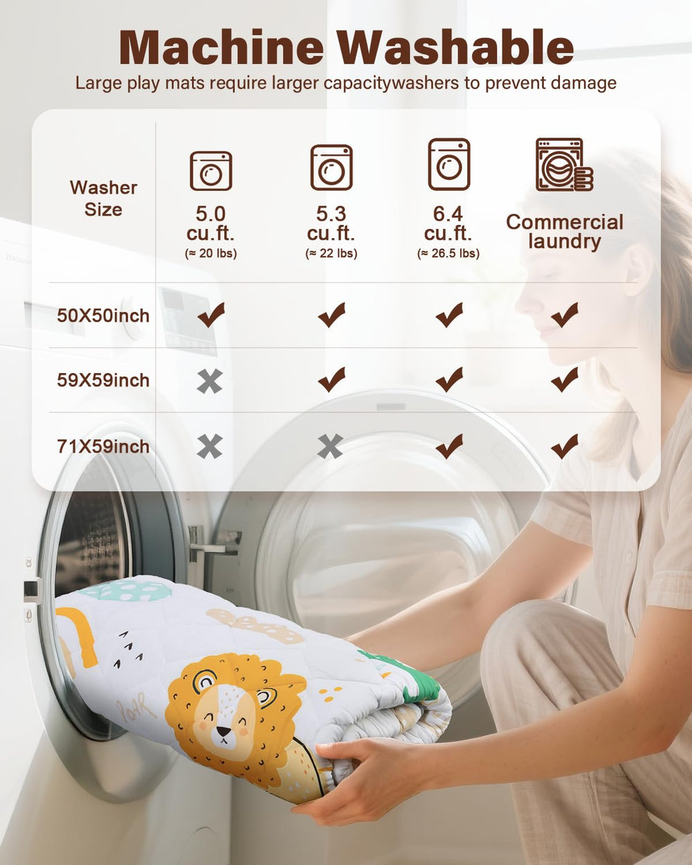 QUAFRET Baby Play Mat safety polyester construction avoids toxins.