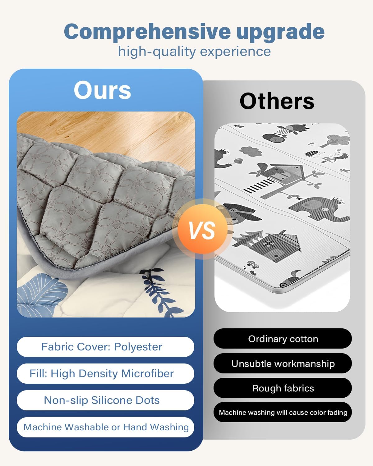 QUAFRET machine-washable mat stays fresh after messy play