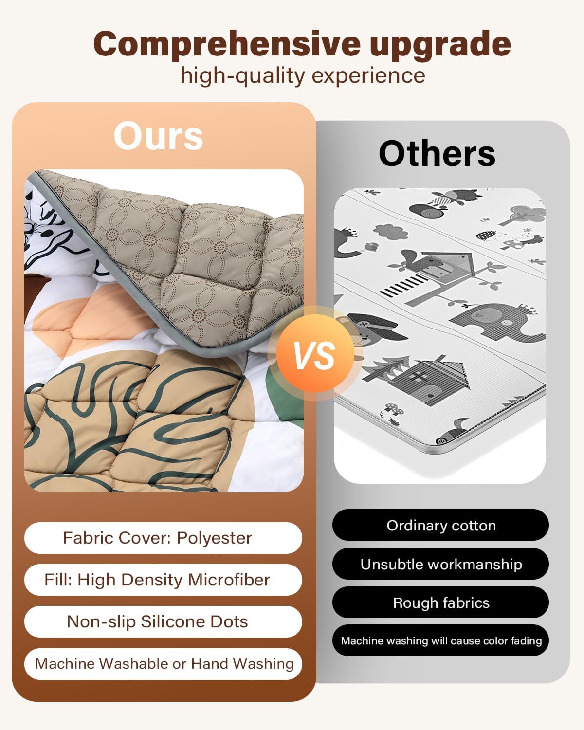 QUAFRET non-slip base keeps baby safe on tile or wood floors