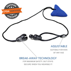 Qualeap Amber adjustable breakaway teether for safe wear.