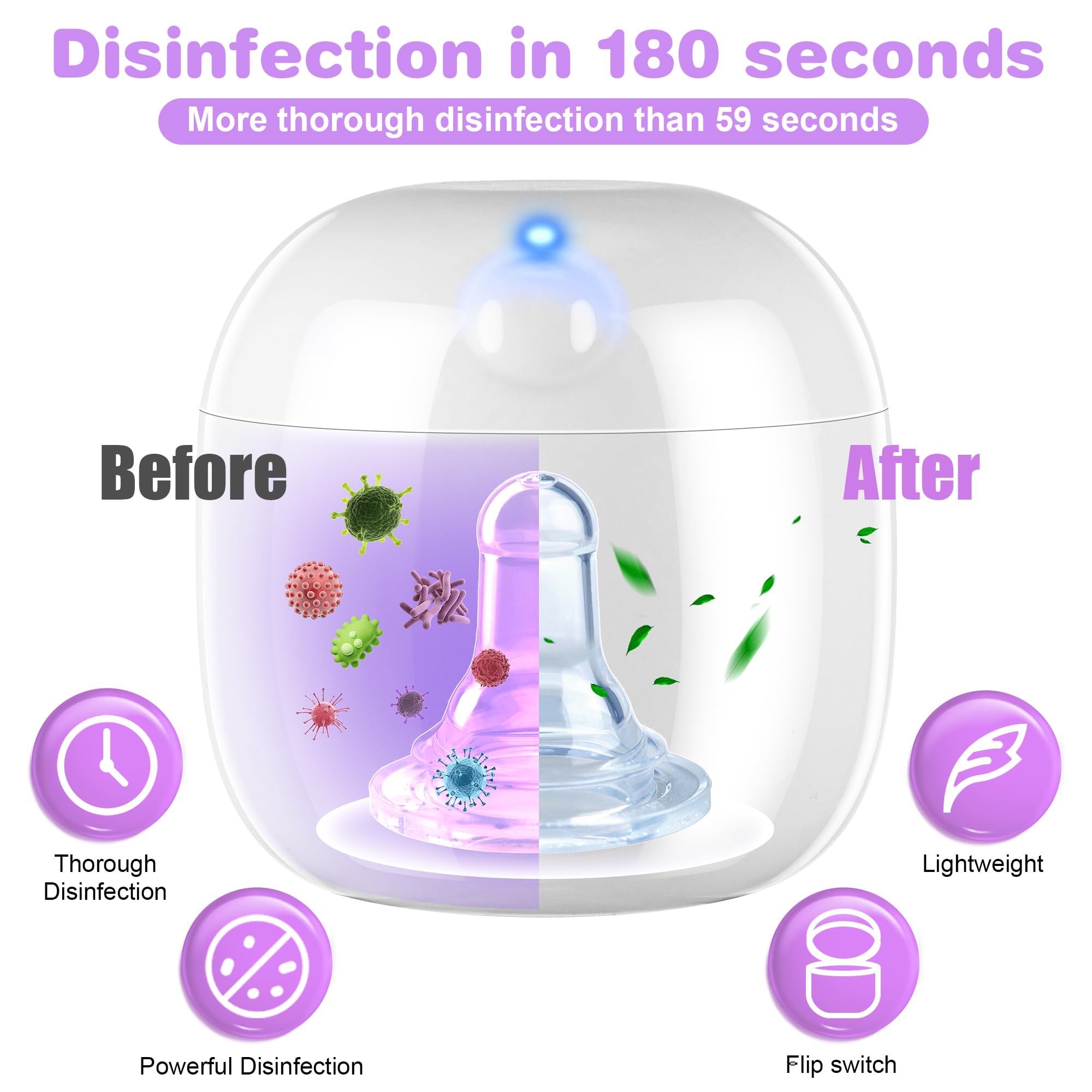 Qualirey mini UV-C disinfection case for travel and on-the-go.