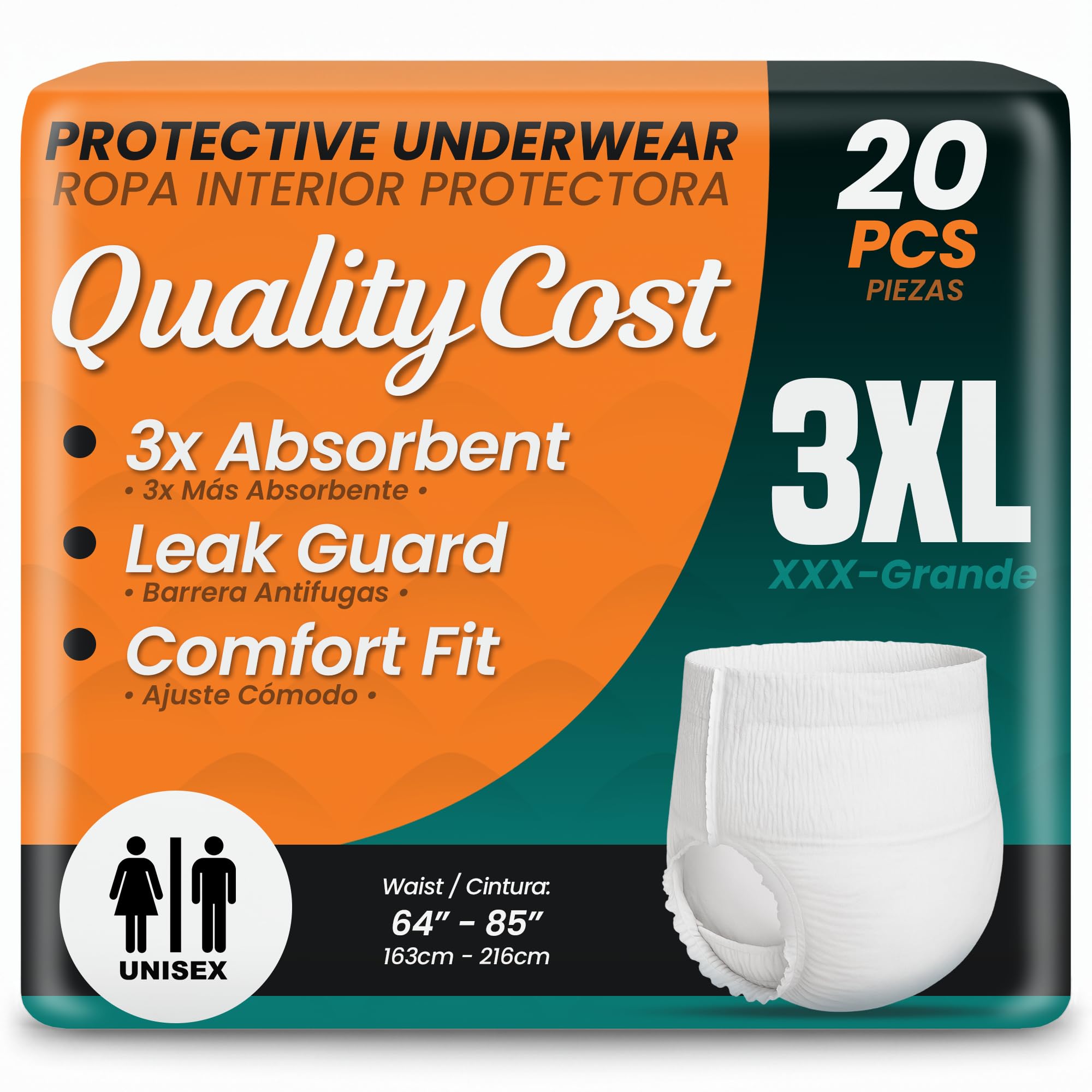 QualityCost adult pull-up with overnight protection for dry mornings.