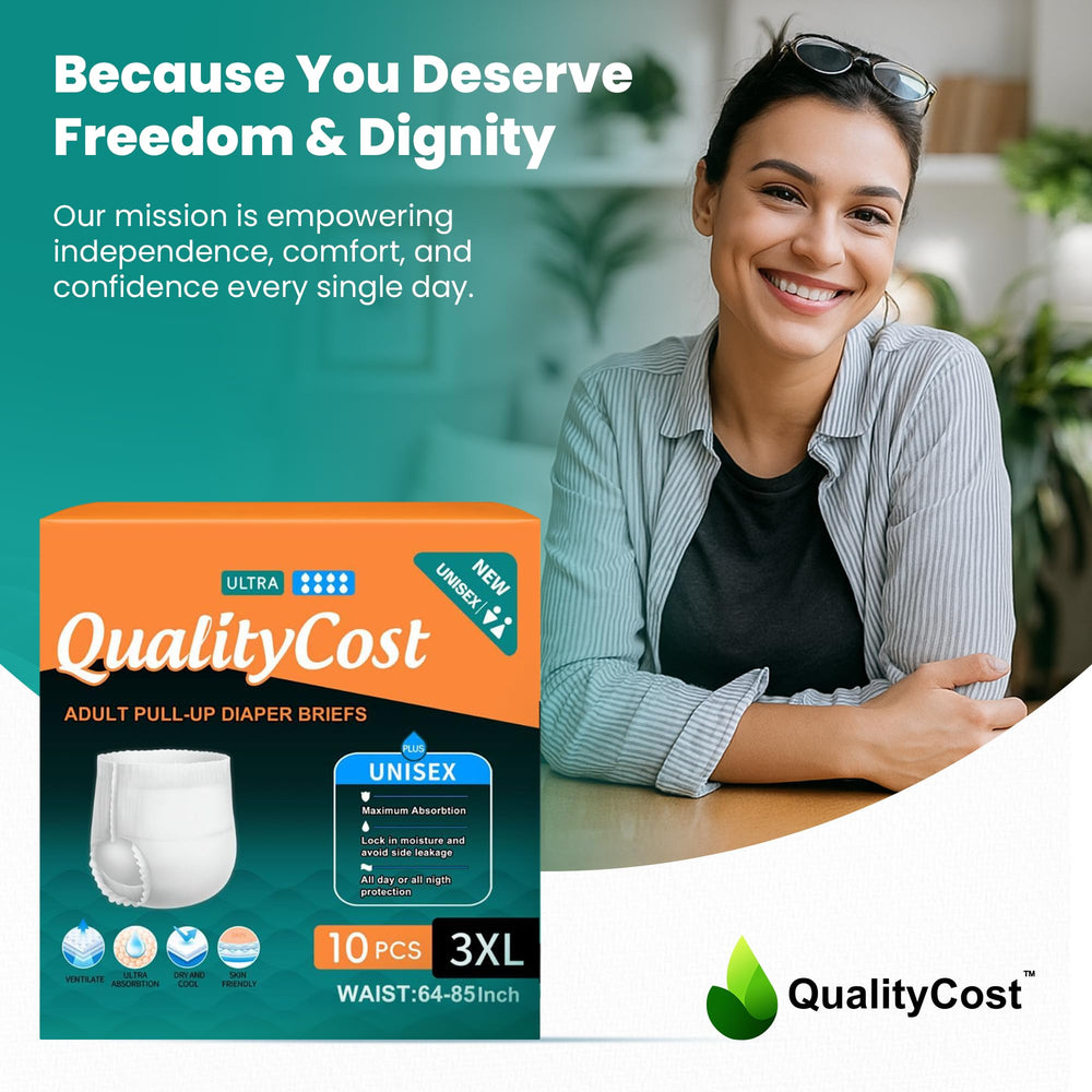 QualityCost XXXL disposal-friendly design for easy, discreet changes.