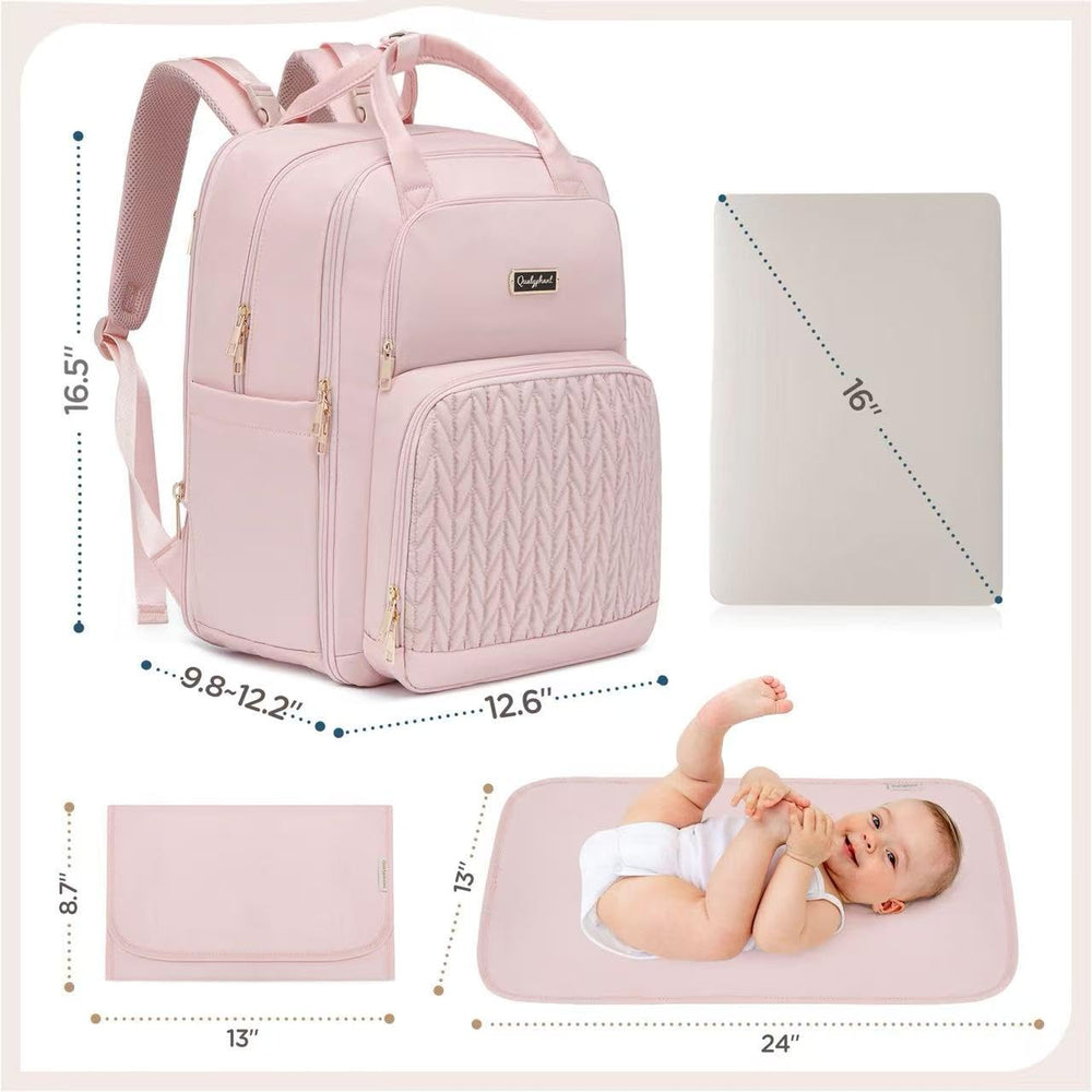 Qualyphant bag includes a 16-inch laptop pocket for on-the-go parents.