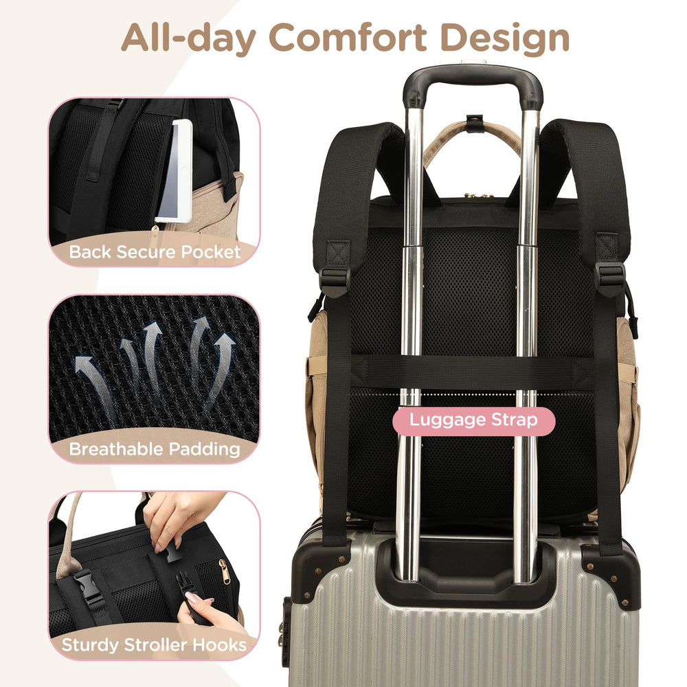 Qualyphant breathable back panel helps stay cool while carrying
