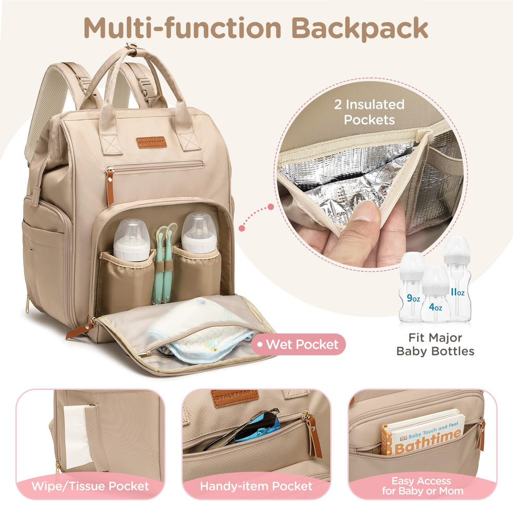 Qualyphant 14-pocket organization holds baby essentials neatly in one bag.