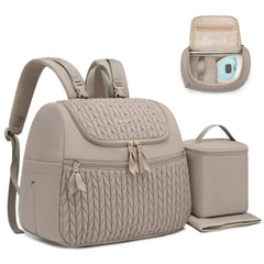 Qualyphant breast pump bag front view showing organized pockets for easy pumping on the go.