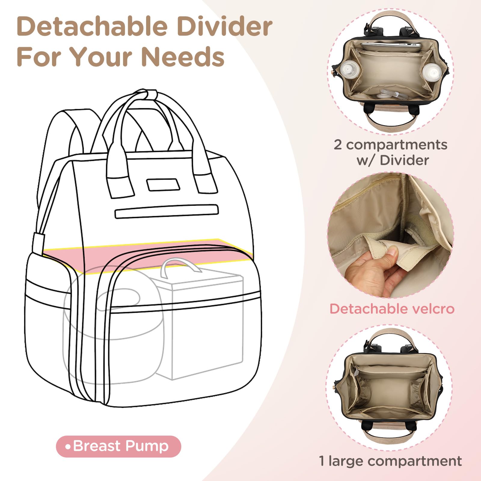 Qualyphant breast pump bag with padded laptop sleeve