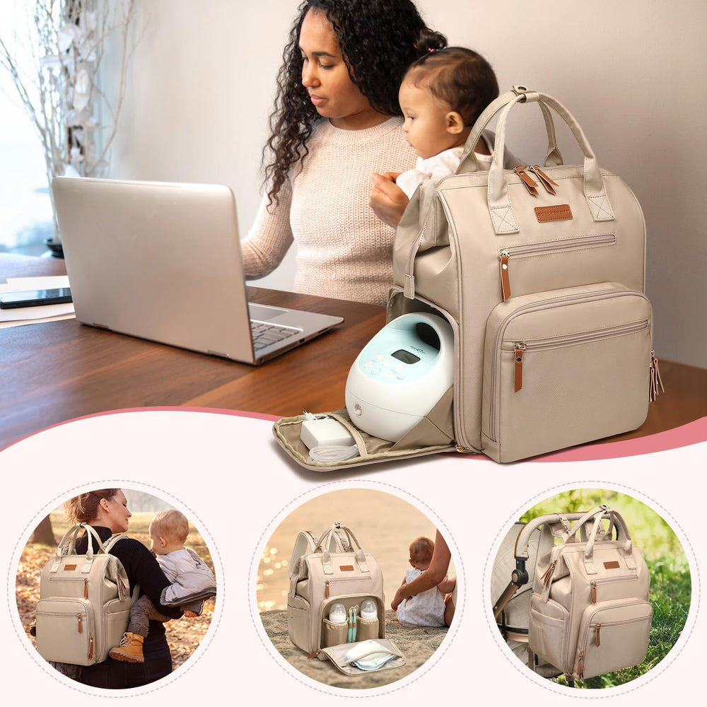 Qualyphant breast pump bag side profile highlighting mesh pockets for accessories.