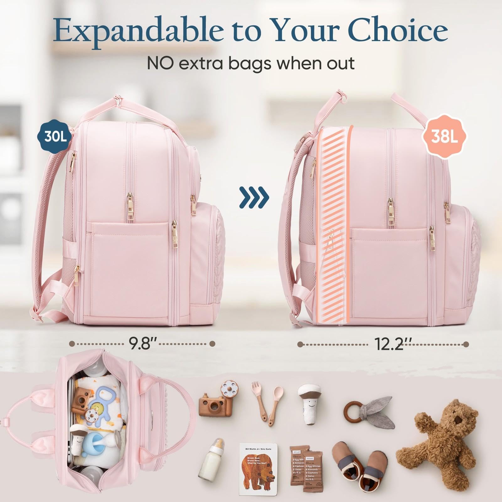 Qualyphant bag organized with multiple pockets to store essentials.