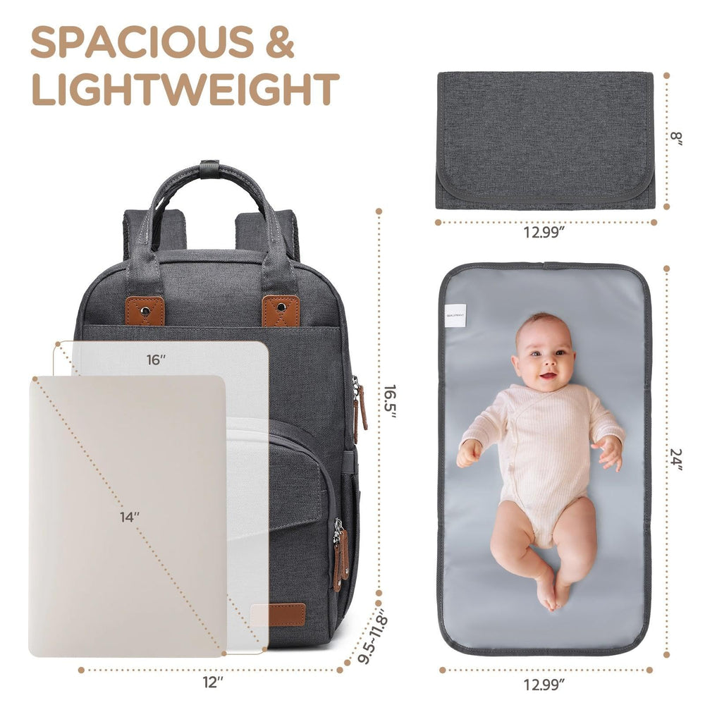 Qualyphant twin diaper bag changing pad included for quick changes