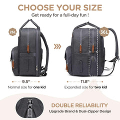 Qualyphant twin diaper bag dual compartments keep items organized by child