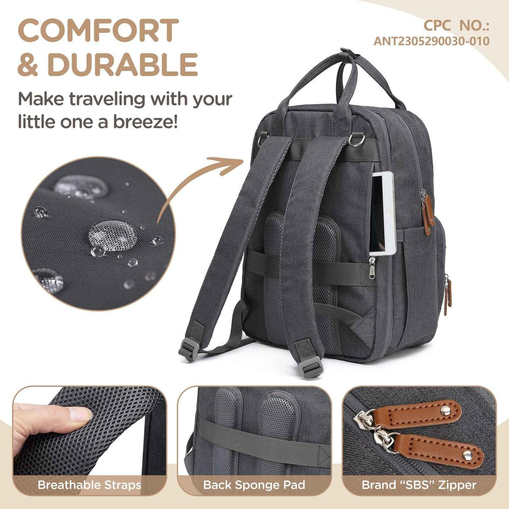 Qualyphant twin diaper bag padded straps and built-in stroller hooks