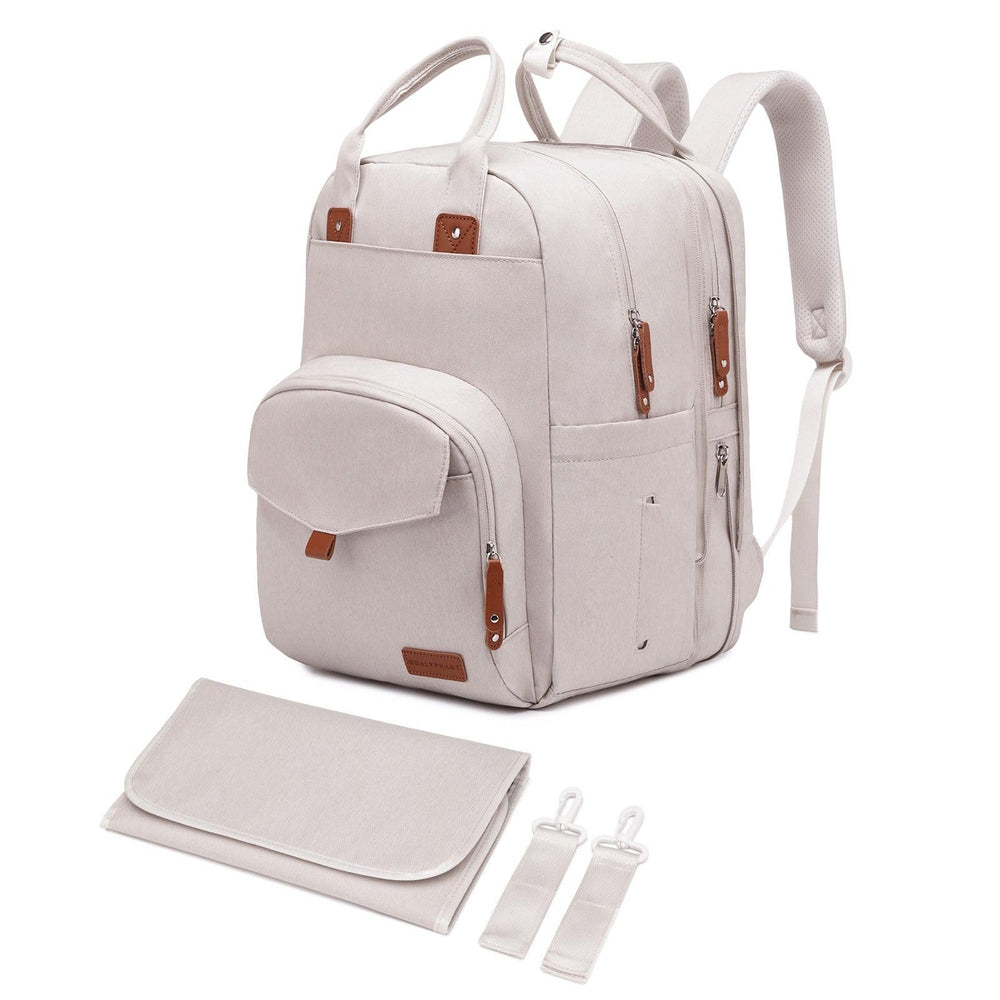 Qualyphant extra large diaper bag expands from 26L to 36L for twins on the go.