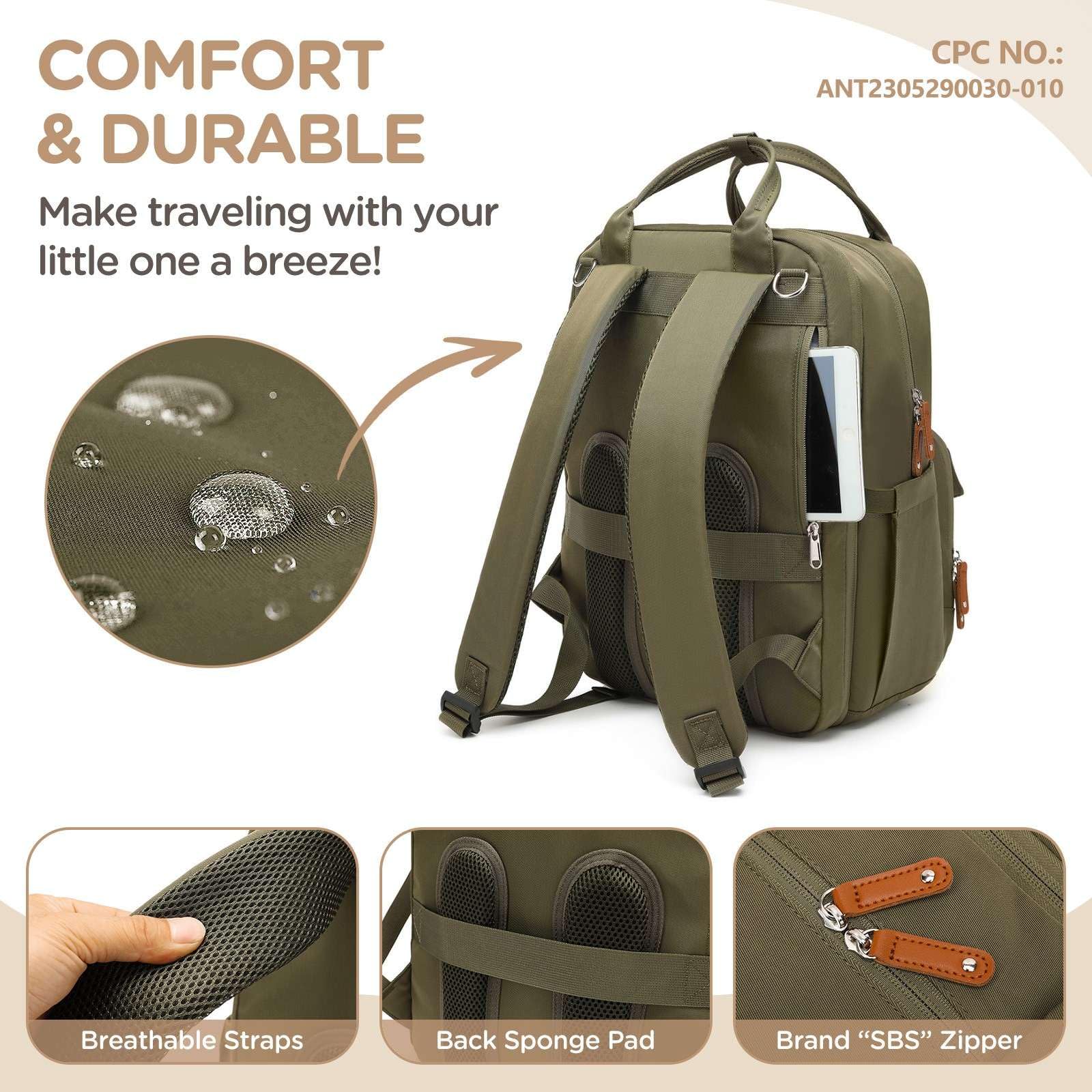 Qualyphant bag with multiple pockets and insulated bottle holders