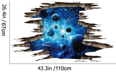Quanhaigou blue galaxy wall decal adds dramatic, space-inspired depth.