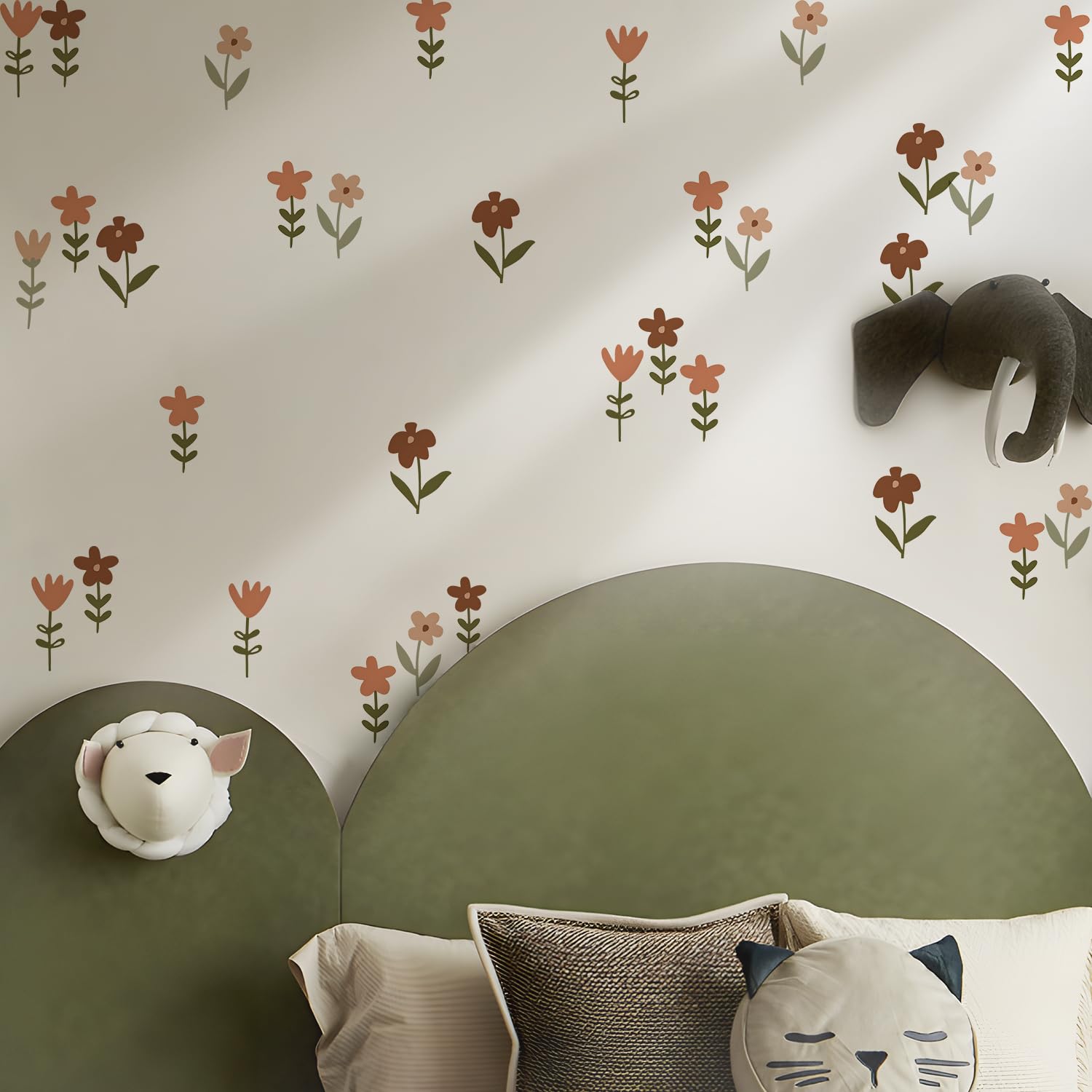 Leaves pattern detail by QUCHENG Boho wall stickers for natural wall accents