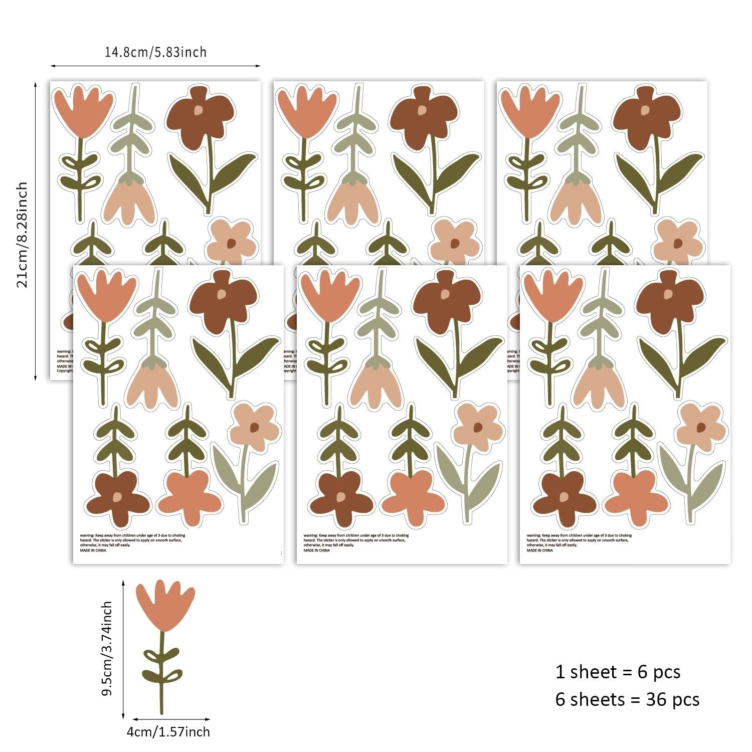 QUCHENG Boho wall stickers ideal for nursery and kid room decor