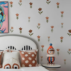 Rainbow and sun scene from QUCHENG Boho wall stickers brightening a kid's space