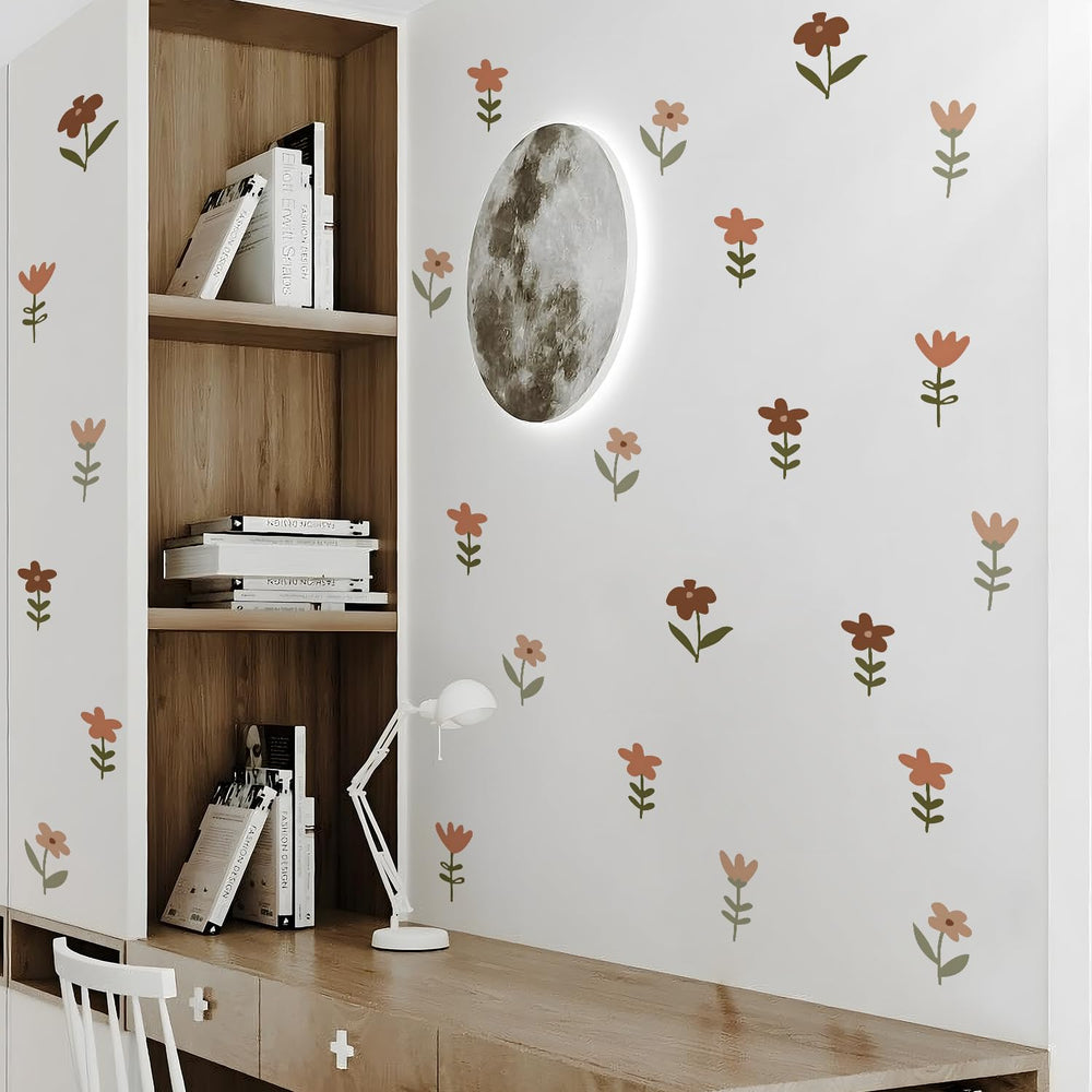 Soft warm tones from QUCHENG Boho wall stickers create cozy ambience