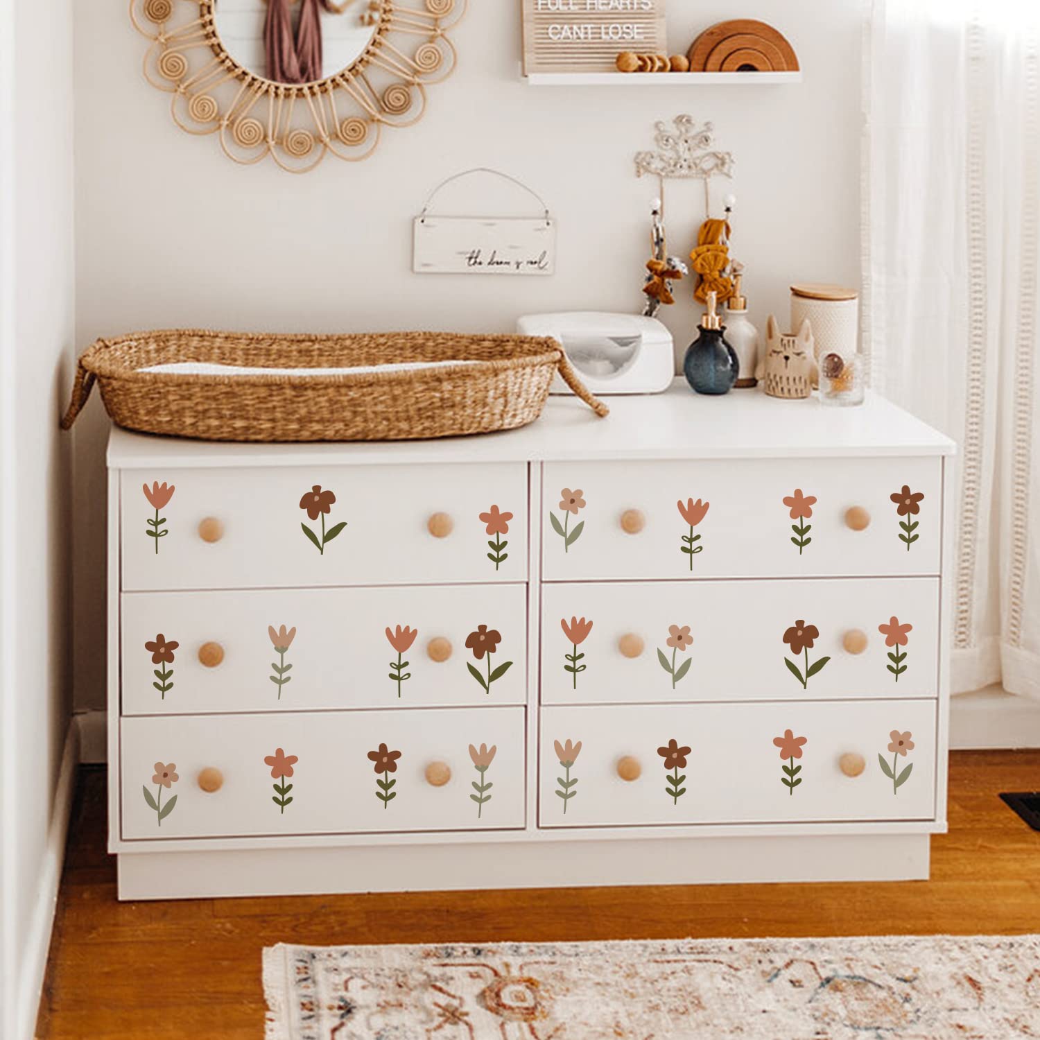 Translucent material of QUCHENG Boho wall stickers viewed from both sides