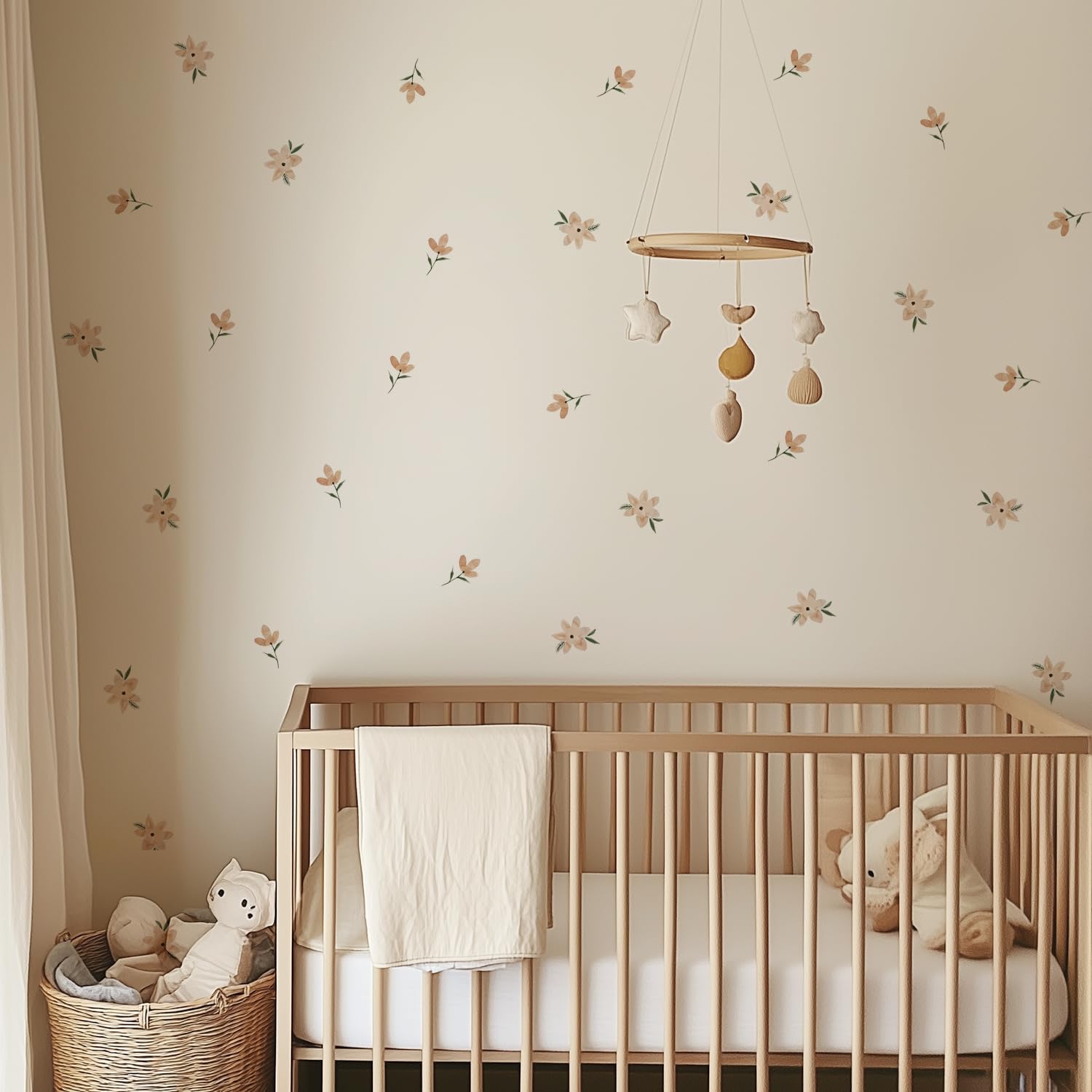 QUCHENG Boho watercolor nursery bird illustrations sticker brightens play areas