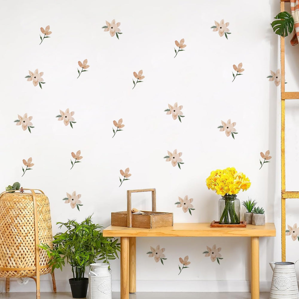 QUCHENG Boho watercolor nursery animals and flowers sticker elevates decor