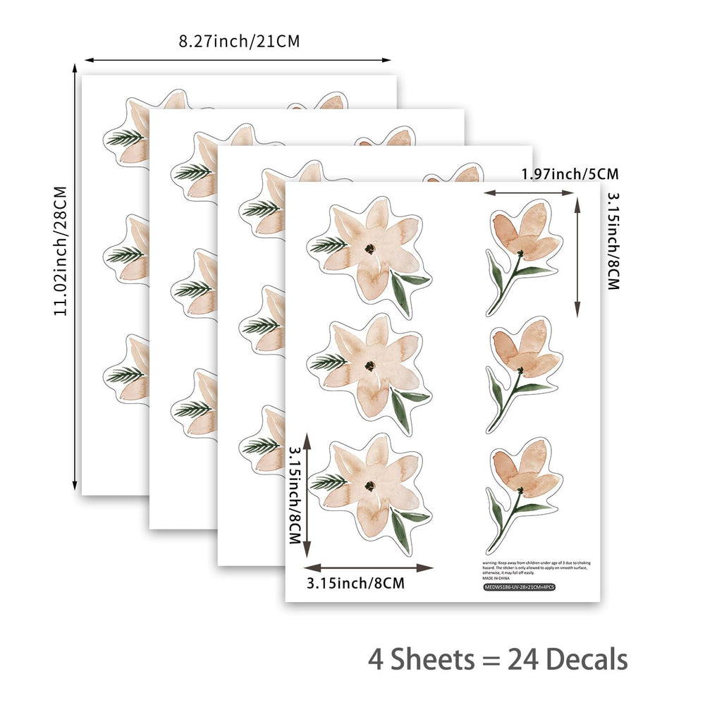 QUCHENG Boho watercolor nursery livestock illustrations sticker suitable for walls