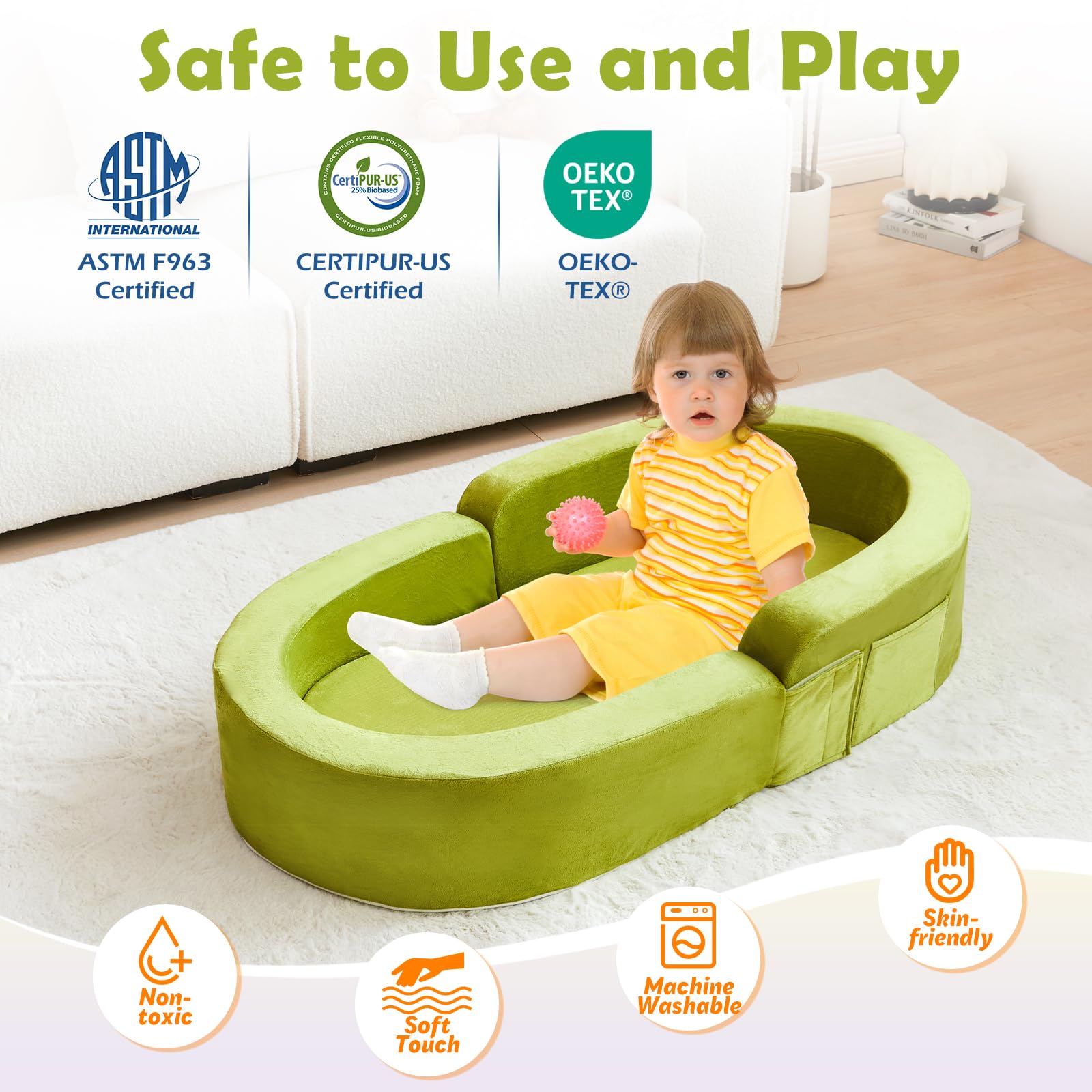 QUCHI portable sleep setup with storage bag for trips.