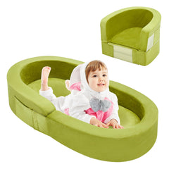 QUCHI toddler travel bed folded for compact storage and easy transport.