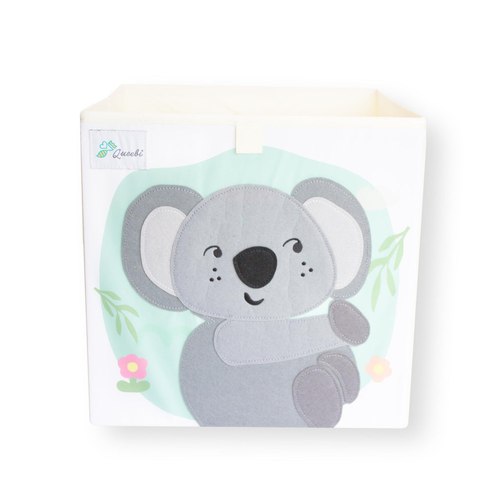 Queebi Koala storage cube diaper caddy keeps baby essentials within reach.