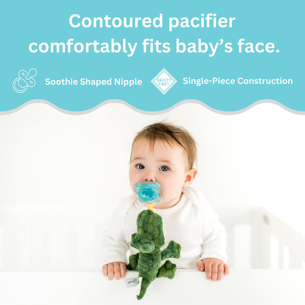 Detachable pacifier on Queebi PaciBuddy enables quick cleaning and refresh.