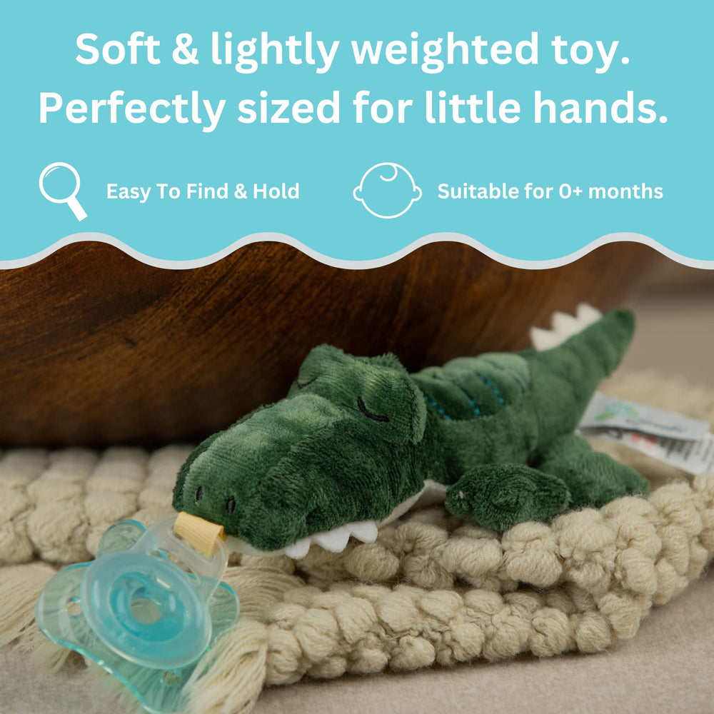 Queebi PaciBuddy soft pellet-free fabric provides gentle textures for babies.