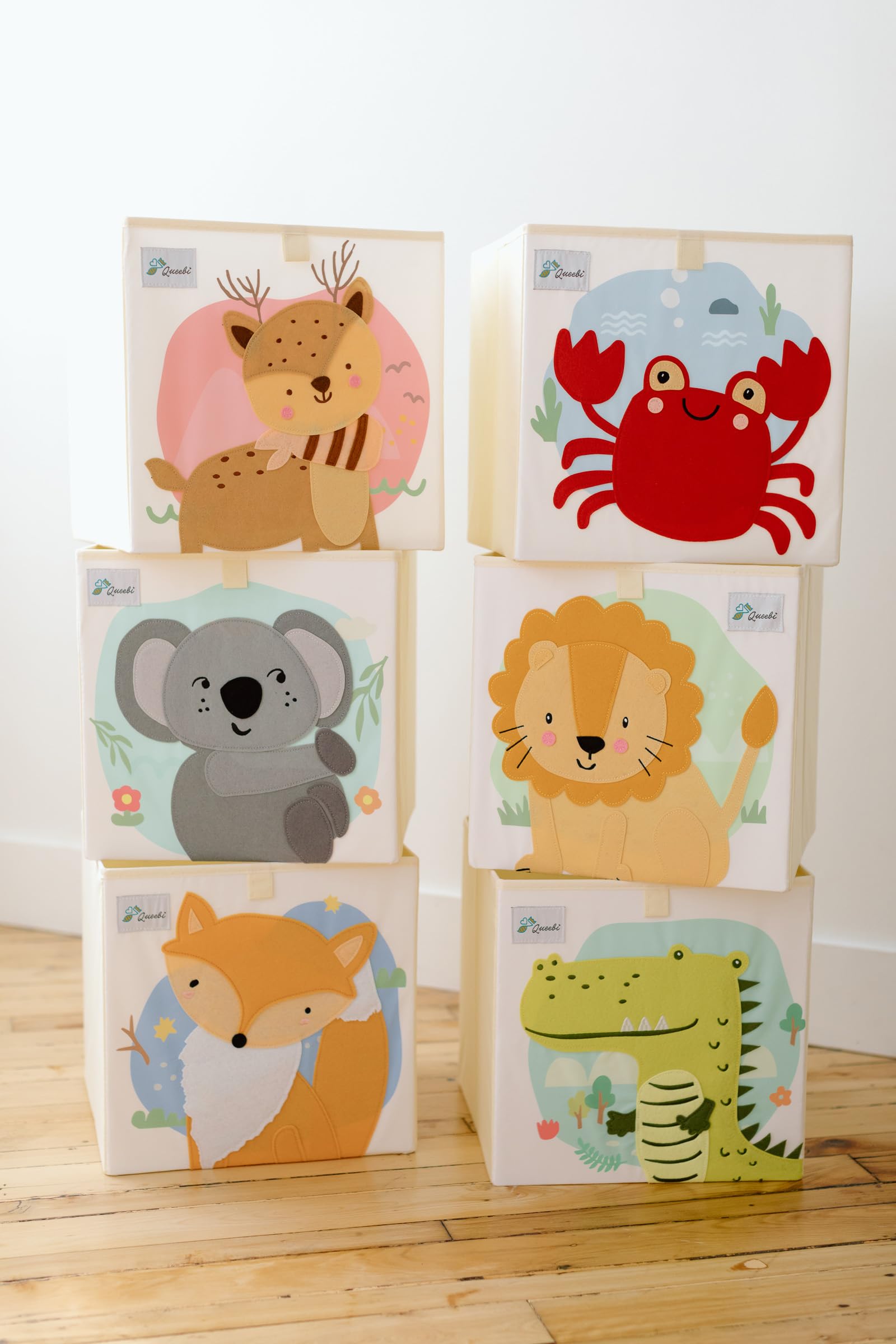 Queebi Storage Cube full-room display highlights child-friendly design and durability