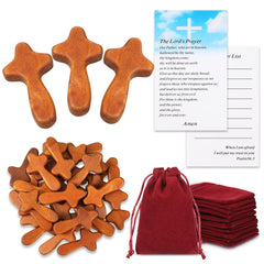 Queekay 50-set wooden crosses for pocket prayers, convenient everyday carry.