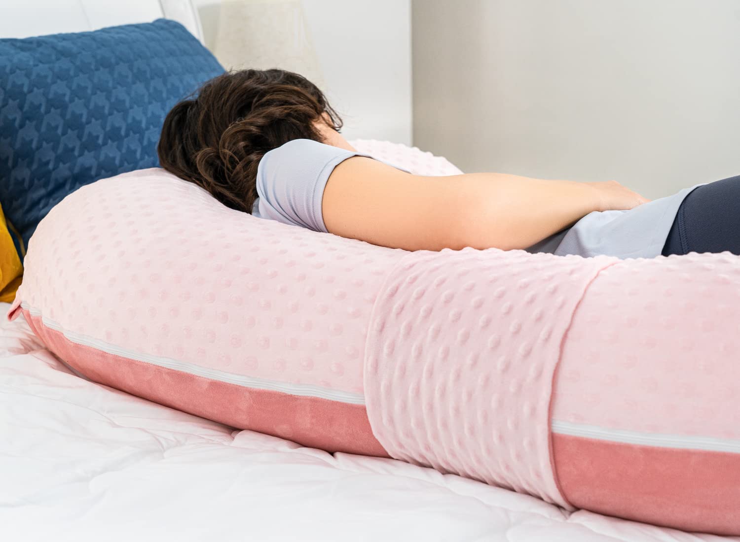 Queen Rose main-body-pillow-60in replaces multiple pillows for neck, back, and legs.