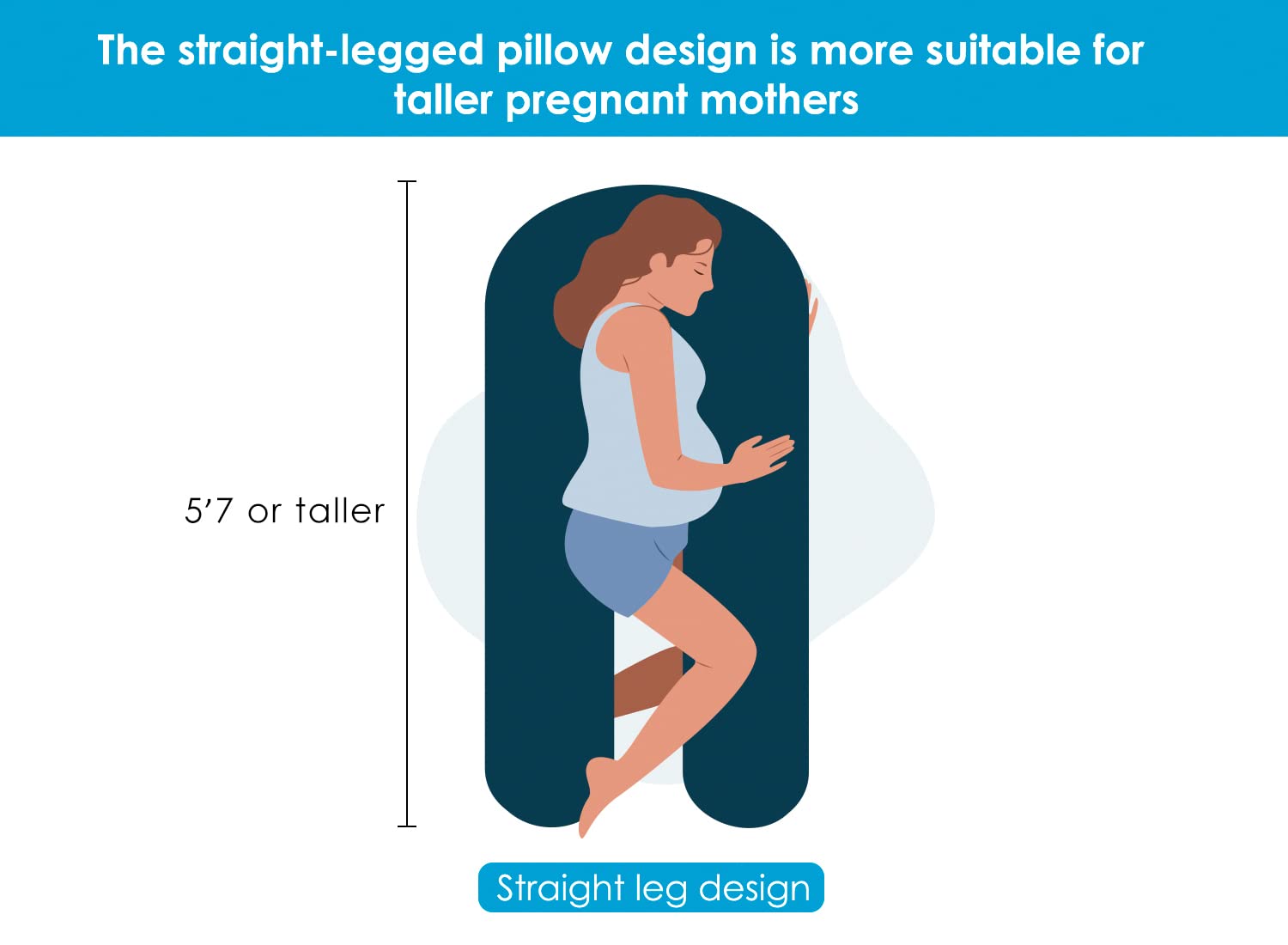 Queen Rose pregnancy body pillow providing full-body support for sleep.