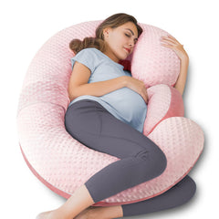 Queen Rose pregnancy-pillow-e-shape-60in provides full-body support for side sleepers.