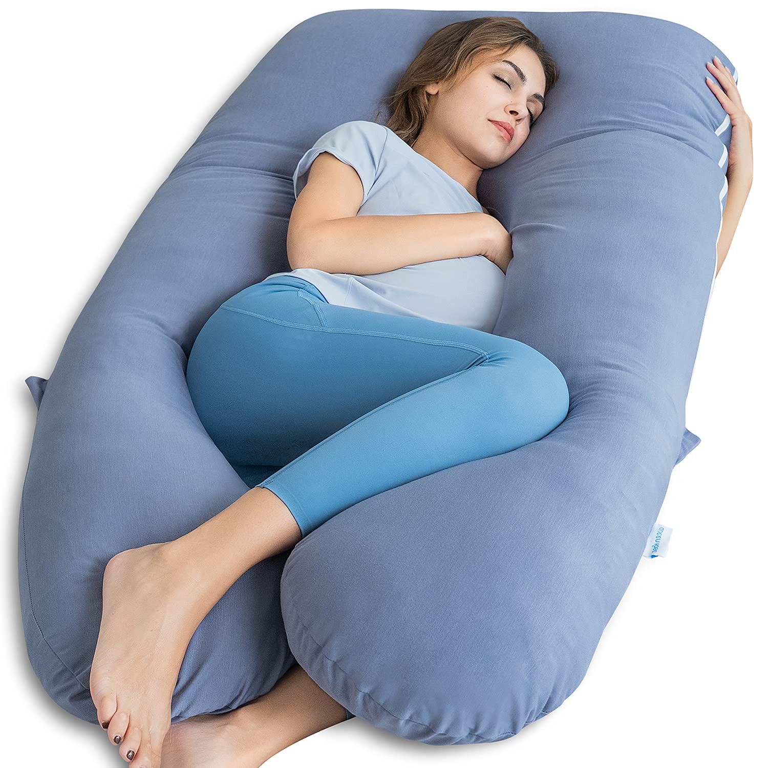 QUEEN ROSE U-shape pregnancy pillow provides full-body support for comfortable sleep.