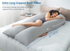 Queen Rose U-shaped pillow supports head, back, and hips for better sleep.