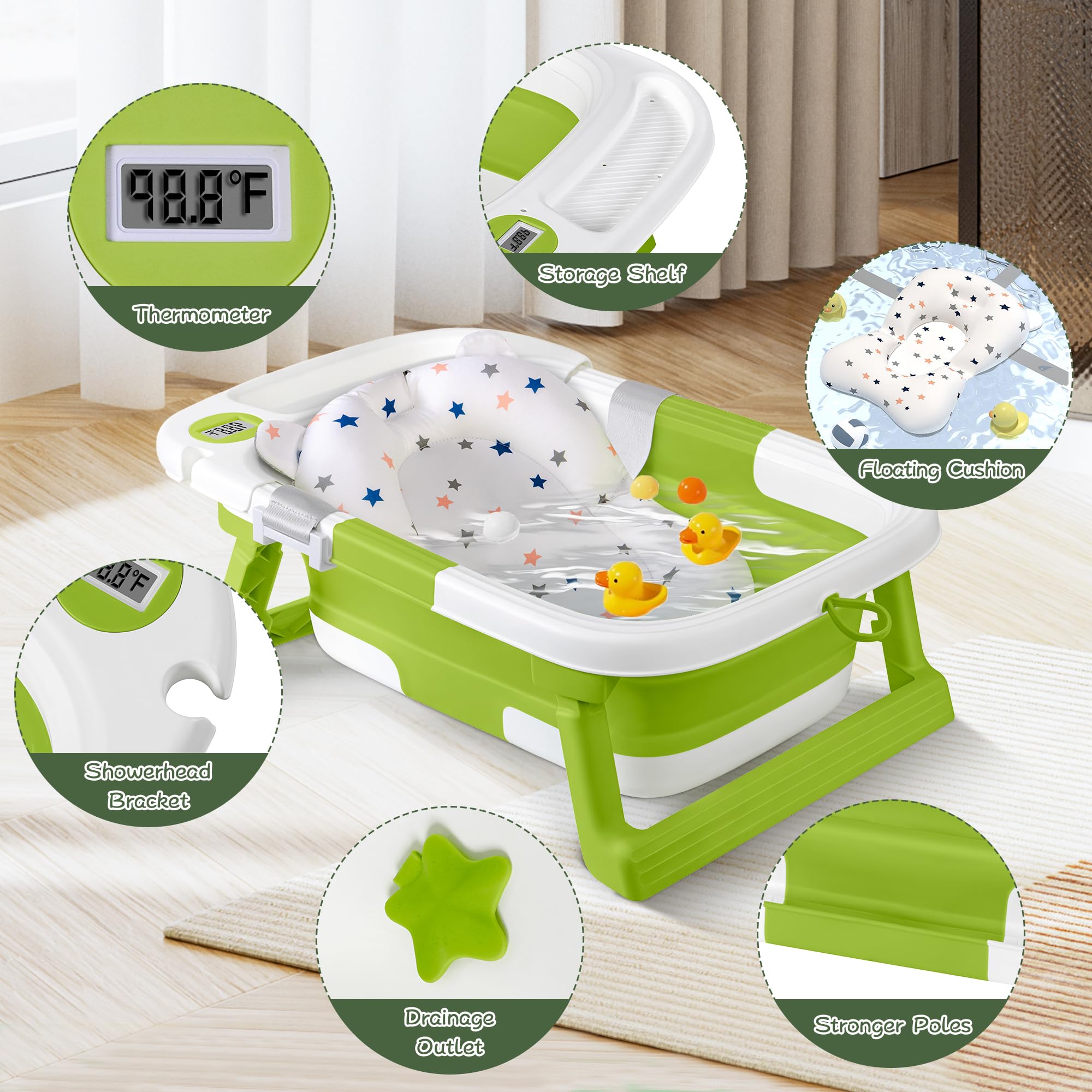 QueenFul baby bath tub newborn-to-toddler use.