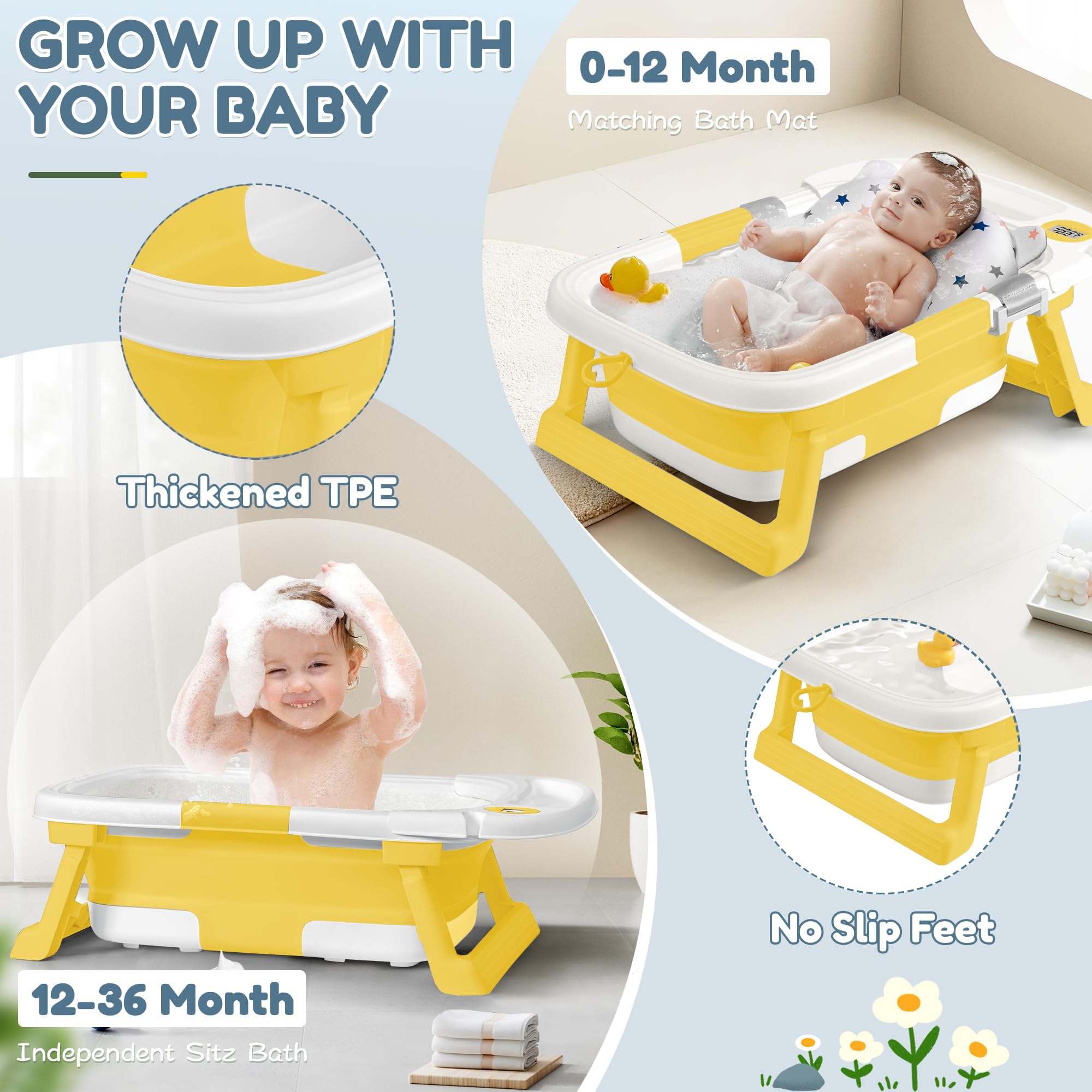 QueenFul bathtub with thermo-lock minimizes heat loss during bath.